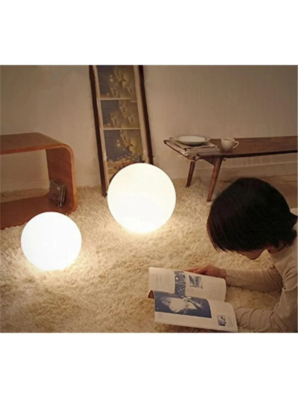 6inch RGB Color-Changing LED Globe Orb Light w/Remote,Mood Lamp Kids Night Light
